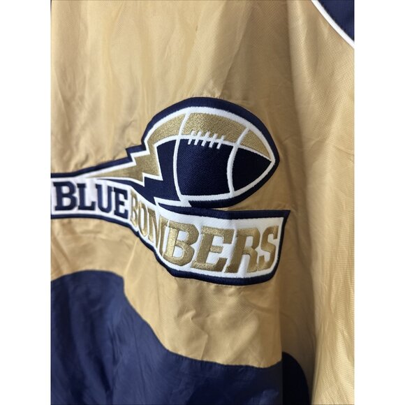 Reebok CFL Winnipeg Blue Bombers 2XL Gold Navy Half Zip Windbreaker Jacket - Picture 4 of 6